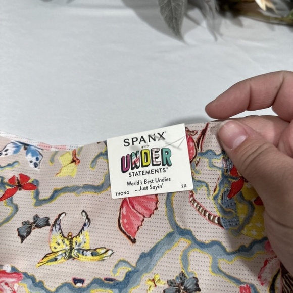 NWT $20 Spanx [ PLUS 2X ] Breathable Under Statements Thong‎ in Floral Zebra - Picture 5 of 11
